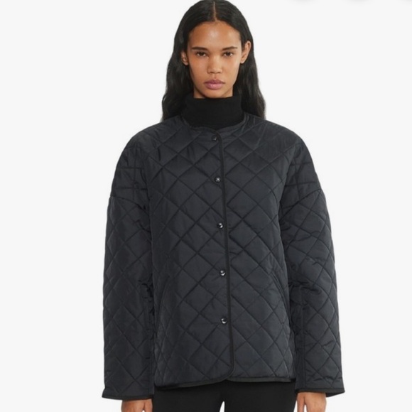 Aritzia Babaton Black Quilted Gro Lightweight Puffer Jacket TOTEME dupe - Picture 1 of 6